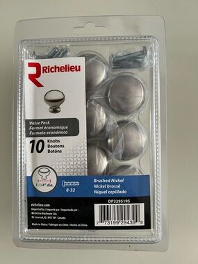 Richelieu Brushed Nickel Cabinet Knobs - 10 Pack